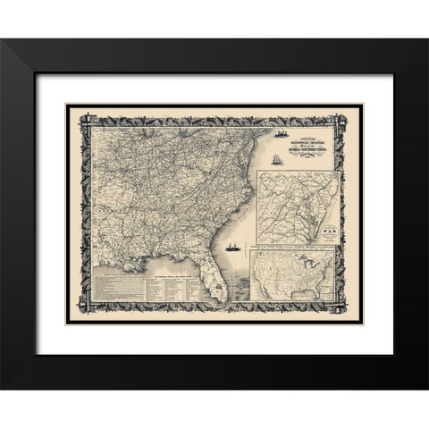 Statistical Military Middle Southern States Black Modern Wood Framed Art Print with Double Matting by Thayer
