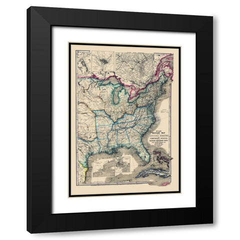 United States Military - Wyld 1861 Black Modern Wood Framed Art Print with Double Matting by Wyld