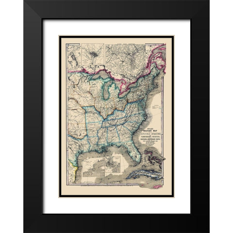 United States Military - Wyld 1861 Black Modern Wood Framed Art Print with Double Matting by Wyld