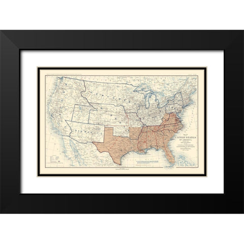 Geographical Divisions Departments December 1862 Black Modern Wood Framed Art Print with Double Matting by Bien