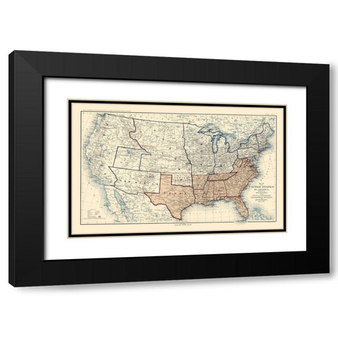 Geographical Divisions Departments December 1861 Black Modern Wood Framed Art Print with Double Matting by Bien