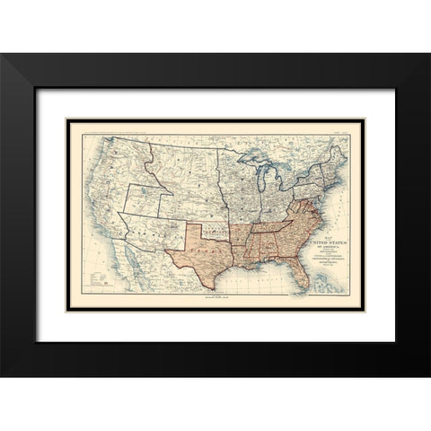 Geographical Divisions Departments December 1861 Black Modern Wood Framed Art Print with Double Matting by Bien