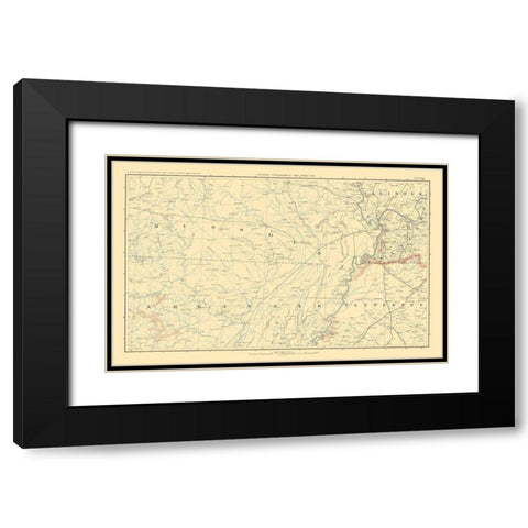 Parts of South Central United States - Bien 1895 Black Modern Wood Framed Art Print with Double Matting by Bien