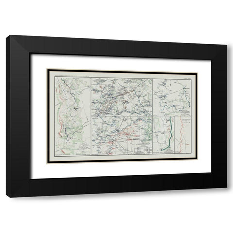 Army of Potomac 5 Views - Bien 1894 Black Modern Wood Framed Art Print with Double Matting by Bien