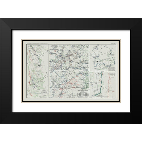 Army of Potomac 5 Views - Bien 1894 Black Modern Wood Framed Art Print with Double Matting by Bien