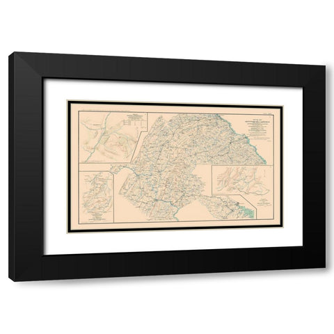 Gettysburg Campaign Battle of McDowell - Bien 1894 Black Modern Wood Framed Art Print with Double Matting by Bien