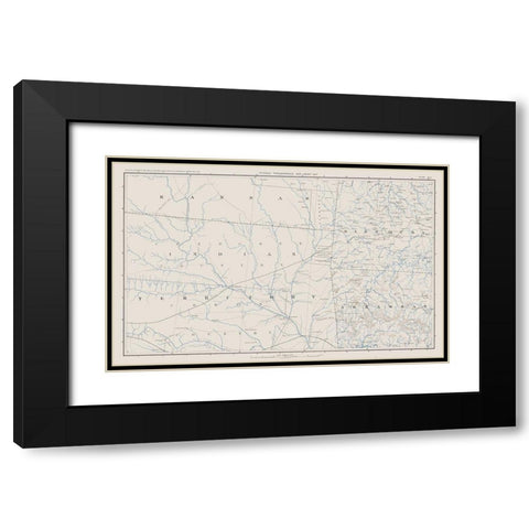 Kansas Missouri Arkansas - Bien 1894 Black Modern Wood Framed Art Print with Double Matting by Bien