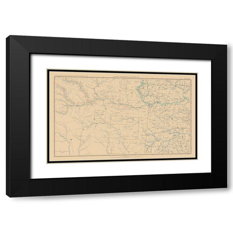 Kansas Missouri Theatre of War - Bien 1894 Black Modern Wood Framed Art Print with Double Matting by Bien