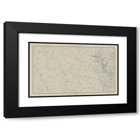 Texas Louisiana Arkansas - Bien 1894 Black Modern Wood Framed Art Print with Double Matting by Bien