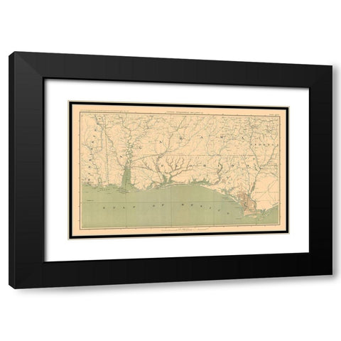South East Theatre of War - Bien Black Modern Wood Framed Art Print with Double Matting by Bien