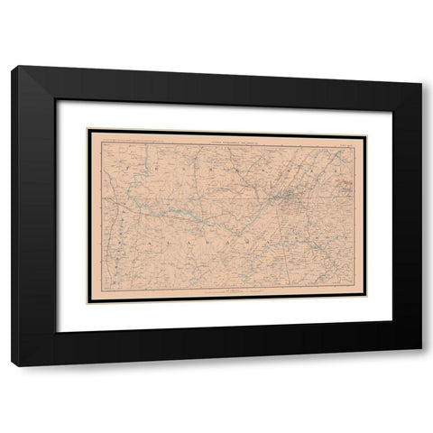 Mississippi Tennessee Alabama Georgia - Bien 1894 Black Modern Wood Framed Art Print with Double Matting by Bien