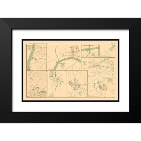 Defenses 9 Views - Bien 1894 Black Modern Wood Framed Art Print with Double Matting by Bien