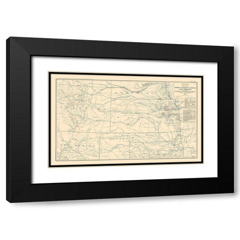 War Department Kansas Texas Indian Territory Black Modern Wood Framed Art Print with Double Matting by Bien