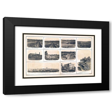 Rebel Lines Georgia Tennessee - Bien 1894 Black Modern Wood Framed Art Print with Double Matting by Bien