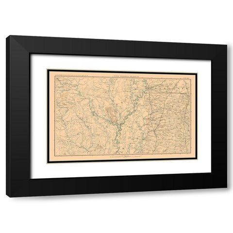 Arkansas Tennessee Mississippi - Bien 1894 Black Modern Wood Framed Art Print with Double Matting by Bien