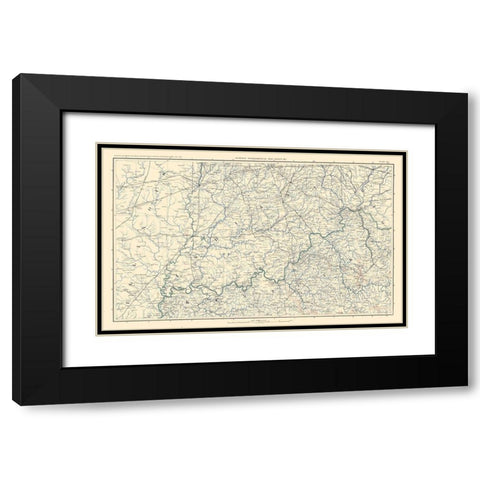 Illinois Indiana Kentucky Ohio - Bien 1894 Black Modern Wood Framed Art Print with Double Matting by Bien