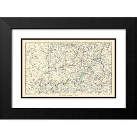 Illinois Indiana Kentucky Ohio - Bien 1894 Black Modern Wood Framed Art Print with Double Matting by Bien