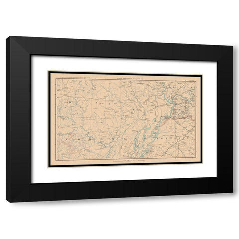 Missouri Arkansas Tennessee Illinois - Bien 1894 Black Modern Wood Framed Art Print with Double Matting by Bien