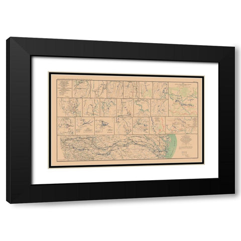 Campaigns from Chattanooga to Atlanta - Bien 1894 Black Modern Wood Framed Art Print with Double Matting by Bien