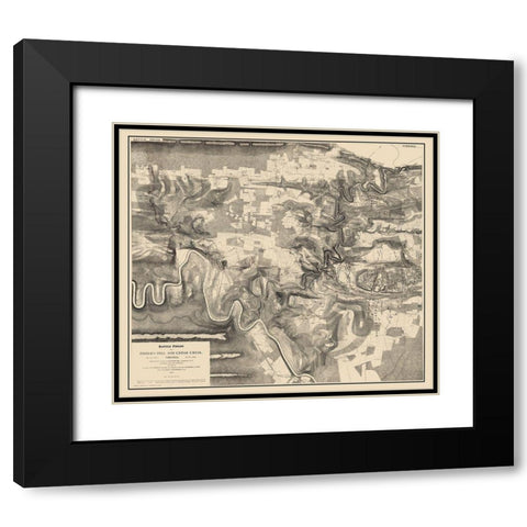 Fishers Hill Cedar Creek Battlefields Virginia Black Modern Wood Framed Art Print with Double Matting by Sheridan