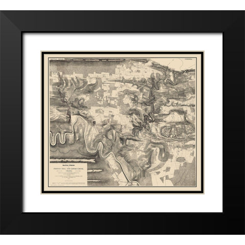 Fishers Hill Cedar Creek Battlefields Virginia Black Modern Wood Framed Art Print with Double Matting by Sheridan