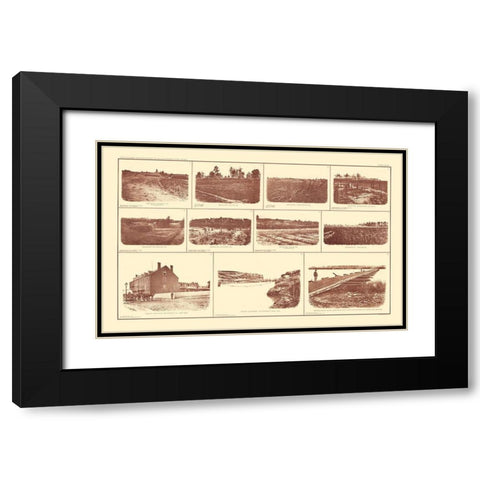 Buildings And Forts Virginia - BIEN  1895 Black Modern Wood Framed Art Print with Double Matting by Bien
