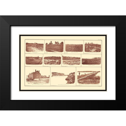 Buildings And Forts Virginia - BIEN  1895 Black Modern Wood Framed Art Print with Double Matting by Bien