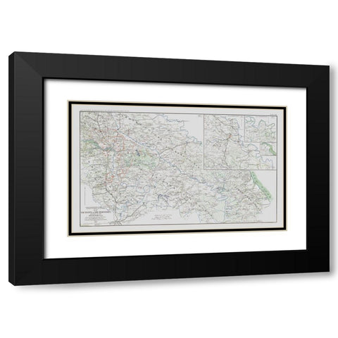 Counties Vicinity Virginia Battle Survey Black Modern Wood Framed Art Print with Double Matting by Campbell