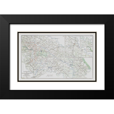Counties Vicinity Virginia Battle Survey Black Modern Wood Framed Art Print with Double Matting by Campbell