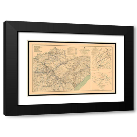 Army of Cumberland Virginia 3 Views - Bien 1894 Black Modern Wood Framed Art Print with Double Matting by Bien