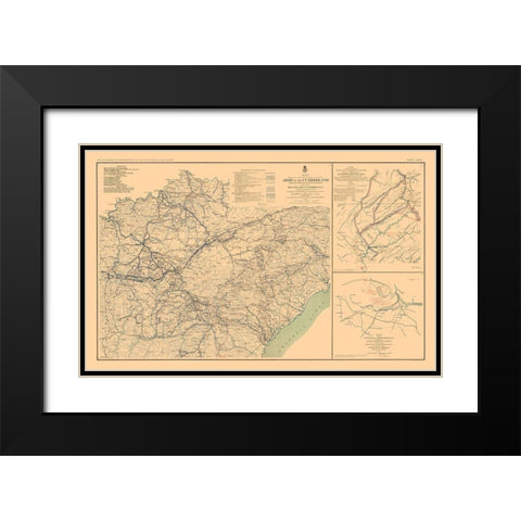 Army of Cumberland Virginia 3 Views - Bien 1894 Black Modern Wood Framed Art Print with Double Matting by Bien