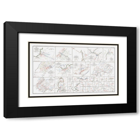 Views of Calvary Engagements Virginia - Bien 1894 Black Modern Wood Framed Art Print with Double Matting by Bien