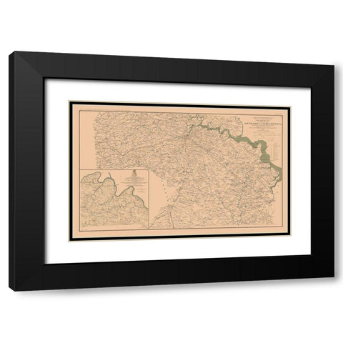Battlefield Chancellorsville James River Virginia Black Modern Wood Framed Art Print with Double Matting by Campbell