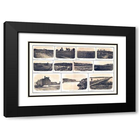 Battlefields of Virginia - Bien 1894 Black Modern Wood Framed Art Print with Double Matting by Bien