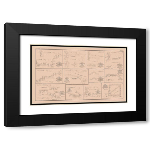 Battery Plans of Petersburg Virginia - Bien 1894 Black Modern Wood Framed Art Print with Double Matting by Bien