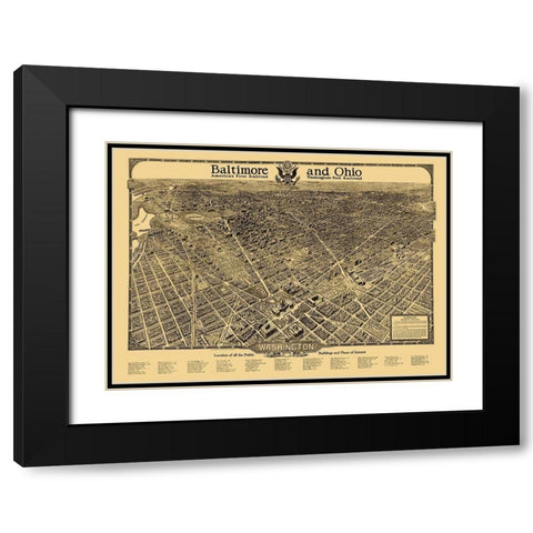 Washington DC - Olsen 1922 Black Modern Wood Framed Art Print with Double Matting by Olsen