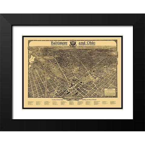 Washington DC - Olsen 1922 Black Modern Wood Framed Art Print with Double Matting by Olsen