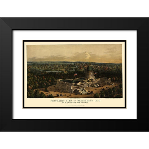 Washington DC - Sachese 1857 Black Modern Wood Framed Art Print with Double Matting by Sachese