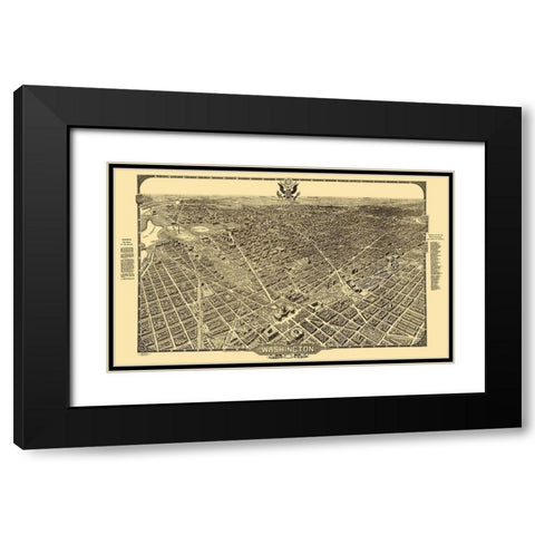 Washington DC - Olsen 1921 Black Modern Wood Framed Art Print with Double Matting by Olsen