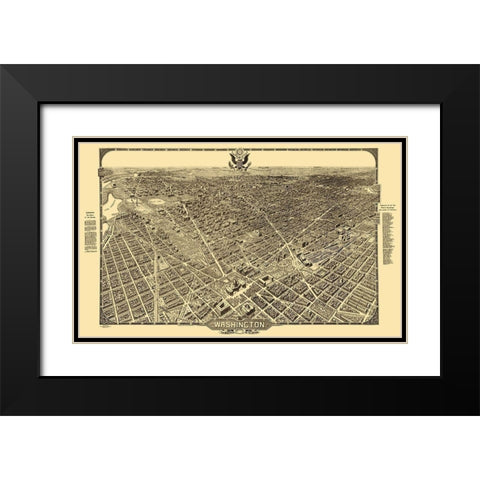 Washington DC - Olsen 1921 Black Modern Wood Framed Art Print with Double Matting by Olsen