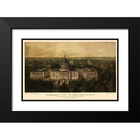 Washington DC - Bohn 1857 Black Modern Wood Framed Art Print with Double Matting by Bohn