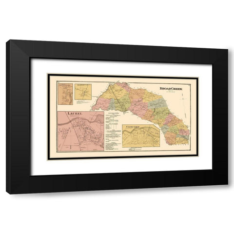 Broad Creek, Laurel, Concord Delaware Landowner Black Modern Wood Framed Art Print with Double Matting by Beers