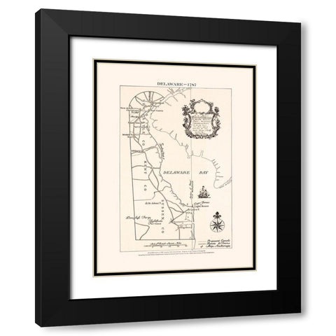 Delaware - Churchman 1787  Black Modern Wood Framed Art Print with Double Matting by Churchman