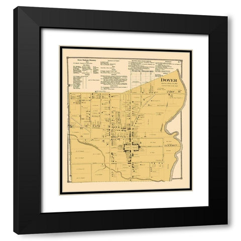 Dover Delaware Landowner - Beers 1868 Black Modern Wood Framed Art Print with Double Matting by Beers