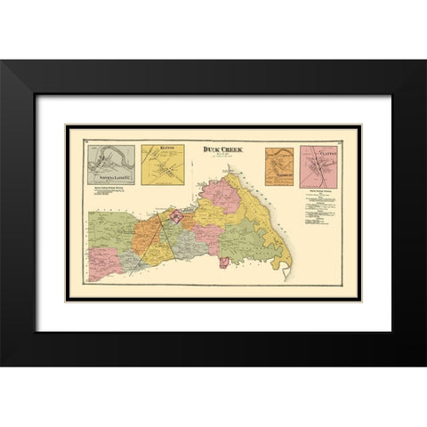 Duck Creek, Smyrna Landing, Kenton Delaware Black Modern Wood Framed Art Print with Double Matting by Beers