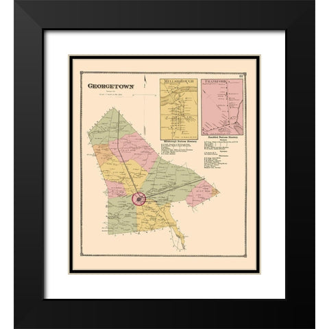 Georgetown, Millsborough, Frankford Delaware Black Modern Wood Framed Art Print with Double Matting by Beers