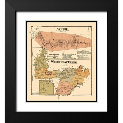 Newark, White Clay Creek Delaware Landowner Black Modern Wood Framed Art Print with Double Matting by Beers
