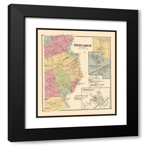 Pencader, Glasgow, St Georges Delaware Landowner Black Modern Wood Framed Art Print with Double Matting by Beers