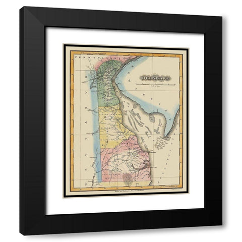 Delaware - Lucas 1823 Black Modern Wood Framed Art Print with Double Matting by Lucas