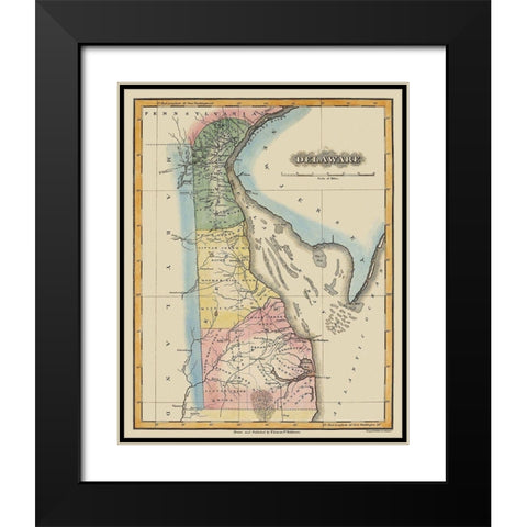 Delaware - Lucas 1823 Black Modern Wood Framed Art Print with Double Matting by Lucas